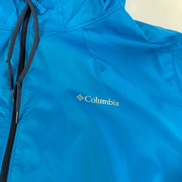 Columbia blue color block zip up hooded windbreaker jacket women’s 2X - Picture 7 of 14
